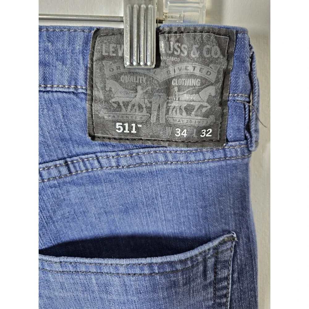 Levis 511 Black Label Stretch Denim Jeans Blue Men's Size 34x32 Fits 32x31